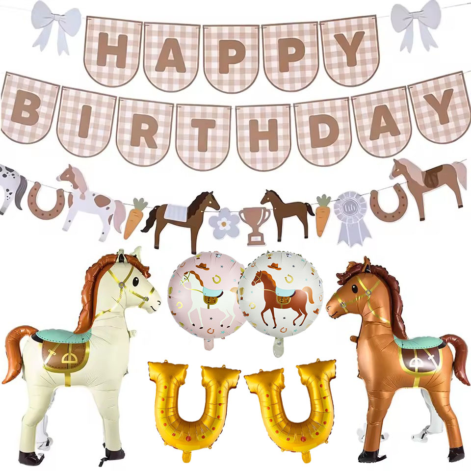 Science Of Happiness - Horse Birthday Decorations Happy Birthday Banner