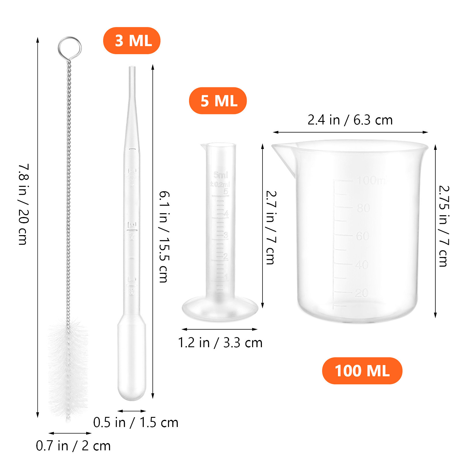 1 set 1 Set Plastic Graduated  - Science Experiment 评论和价格