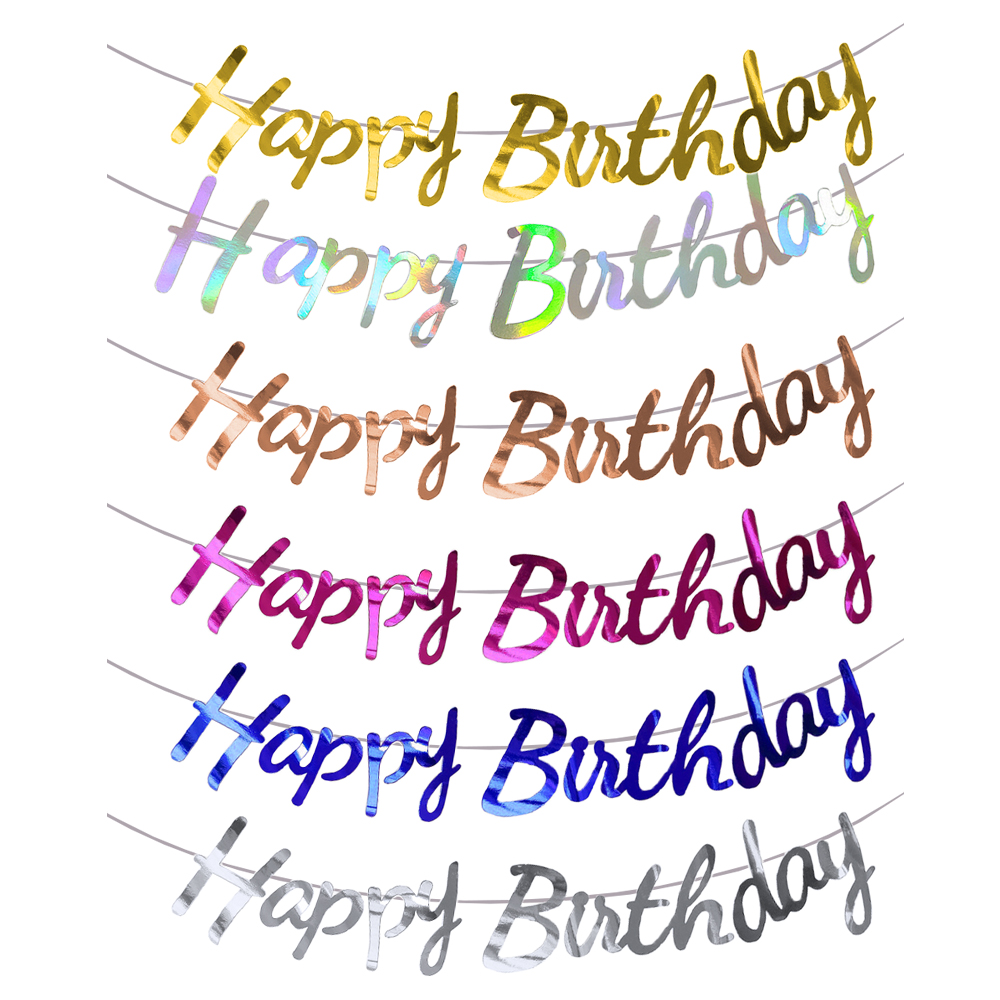 Happy Birthday Banner Gold Sil - Science Of Happiness 评论和价格