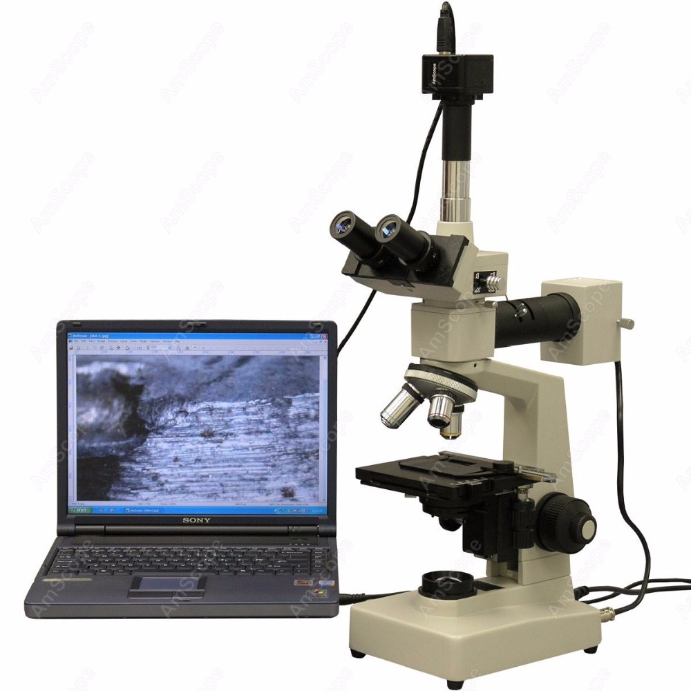 AmScope Metallurgical Trinocul - Microscope Compound 40X 评论和价格